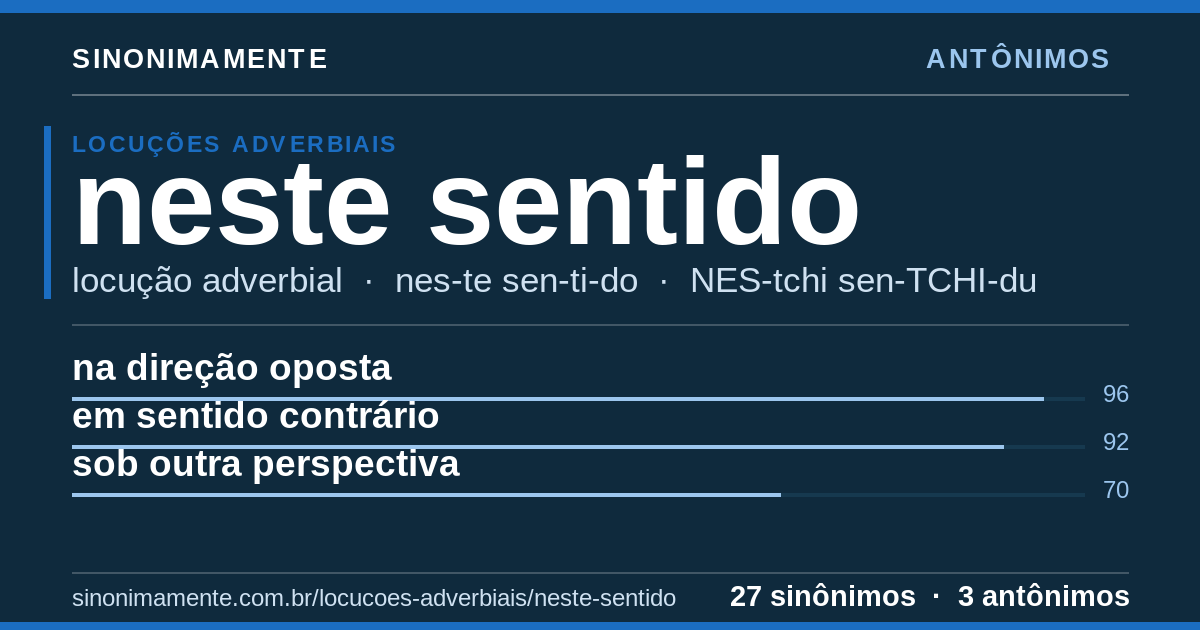 Antônimos de neste sentido: cartão do verbete com 27 sinônimos