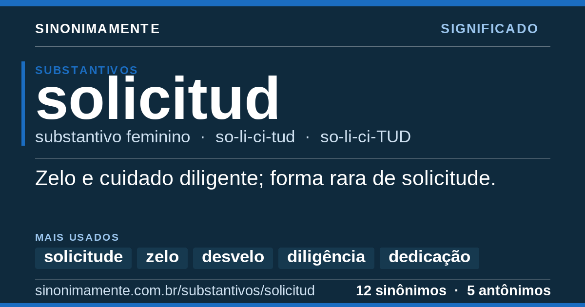 Significado de solicitud: cartão do verbete com 12 sinônimos